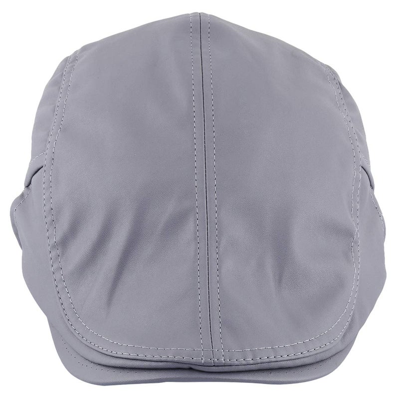 moonsix Newsboys Caps for Men,Beret Leather Hat Gatsby Flat Hats Ivy Driving Cap,Grey - Image 2